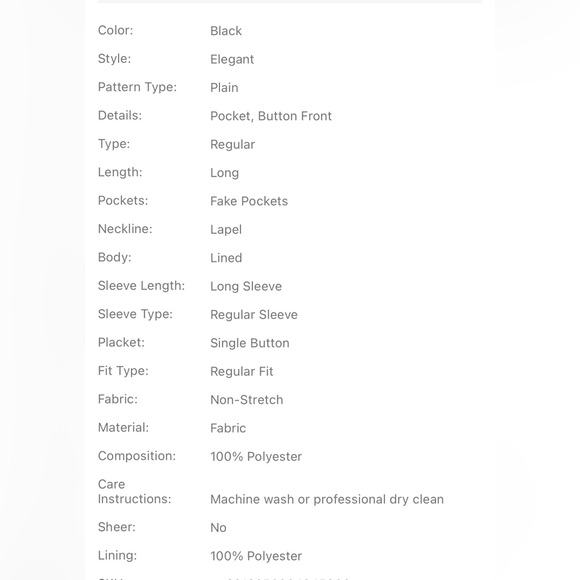 Lapel Neck Single Button Office Blazer - Picture 6 of 6